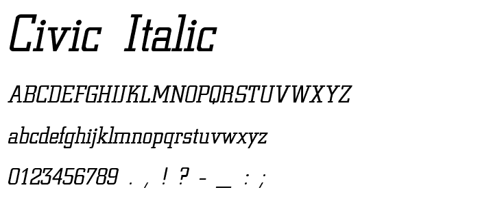 Civic Italic font
